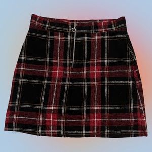 Vintage plaid red skirt